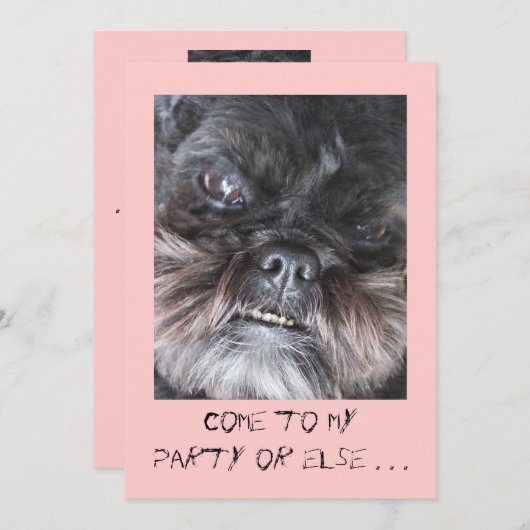 Funny party-uitnodiging kaart (Voorkant / Achterkant)