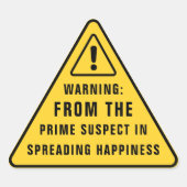 Funny Party Warning Sticker | Yellow Caution Sign (Voorkant)