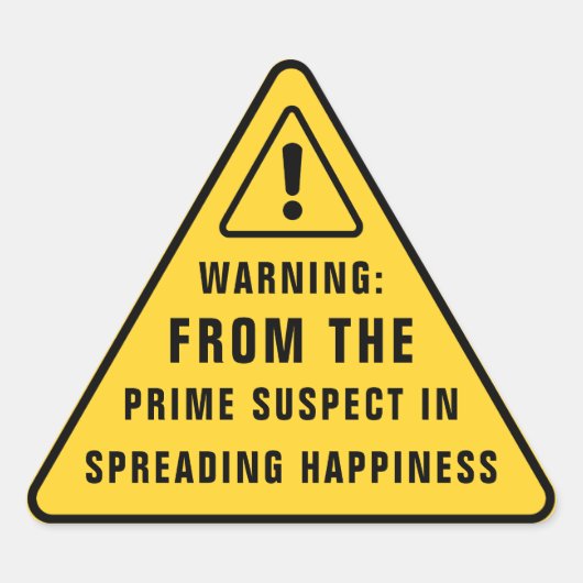Funny Party Warning Sticker | Yellow Caution Sign  (Voorkant)