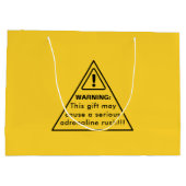 Funny Party Yellow Caution Sign Groot Cadeauzakje (Achterkant)