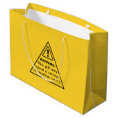 Funny Party Yellow Caution Sign Groot Cadeauzakje (Achterkant Gekanteld)
