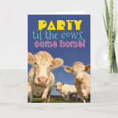 Funny Party zegt dat de Koeien thuisdag komen Kaart (Voorkant)
