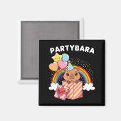 Funny Partybara Capybara Happy Birthday Kids Boys  Magneet (Voorkant / Achterkant)