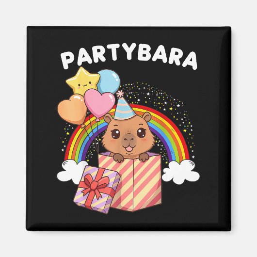 Funny Partybara Capybara Happy Birthday Kids Boys  Magneet (Voorkant)