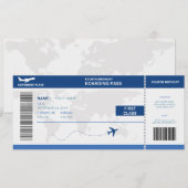 Funny passport, boarding pass ticket 4th birthday kaart (Voorkant / Achterkant)