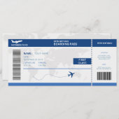 Funny passport, boarding pass ticket 5th birthday kaart (Voorkant / Achterkant)