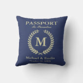Funny Passport Kijk Laurel Wreath Monogram Kussen (Achterkant)