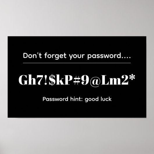 Funny Password Poster (Voorkant)