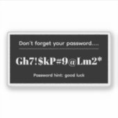 Funny Password Sticker (Voorkant)