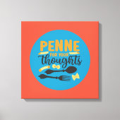 Funny Pasta Food Pun  Colour Typography Art Canvas Afdruk (Voorkant)
