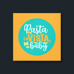 Funny Pasta La Vista Retro Kitchen Typografie Art Canvas Afdruk<br><div class="desc">Kleurrijke typografische kunst met retro- en levendige kleuren. Grappig bont en citaat over eten,  koken,  bakken en dineren. Perfecte decoratie voor uw keuken,  diner,  café,  bakkerij of restaurant. De achtergrondkleur (de cirkel en het vierkant) is klantgericht via het Hulpmiddel van het Ontwerp.</div>