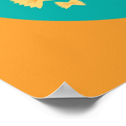 Funny Pasta La Vista Retro Kitchen Typografie Art Poster (Hoek)