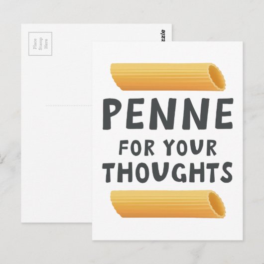 Funny Pasta Pun Briefkaart (Voorkant / Achterkant)