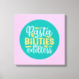 Funny Pasta Pun Pastel Kitchen Typografie Art Canvas Afdruk