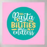 Funny Pasta Pun Pastel Kitchen Typografie Art
