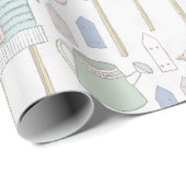 Funny Pastel Birds Gender Neutral Baby shower Cadeaupapier (Rol Hoek)