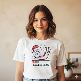 Funny Pastel Lazy Snail Christmas Loading Holiday Tri-Blend Shirt