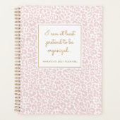 Funny Pastel Leopard Print Pattern Blush Planner (Voorkant)