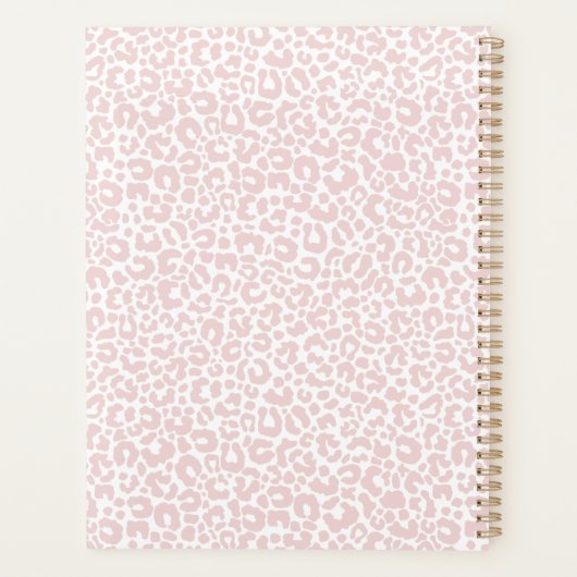 Funny Pastel Leopard Print Pattern Blush Planner (Achterkant)