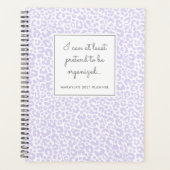 Funny Pastel Leopard Print Pattern Paarse Planner (Voorkant)