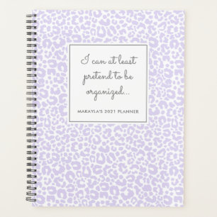 Funny Pastel Leopard Print Pattern Paarse Planner