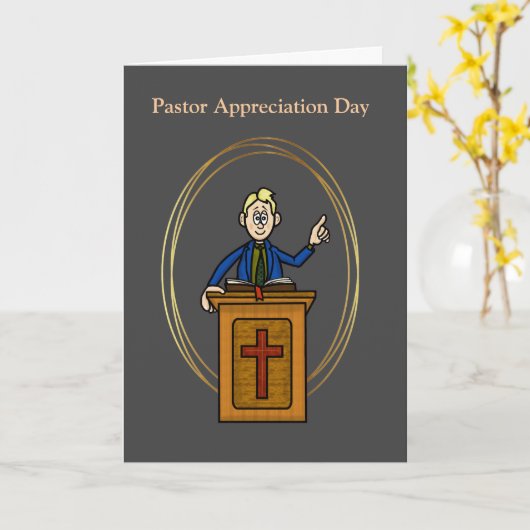 Funny Pastor Appreciation Day Card Kaart (Gele Bloem)