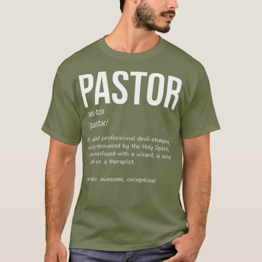 Funny Pastor Definition Gift Christian Preachers T-shirt (Voorkant)