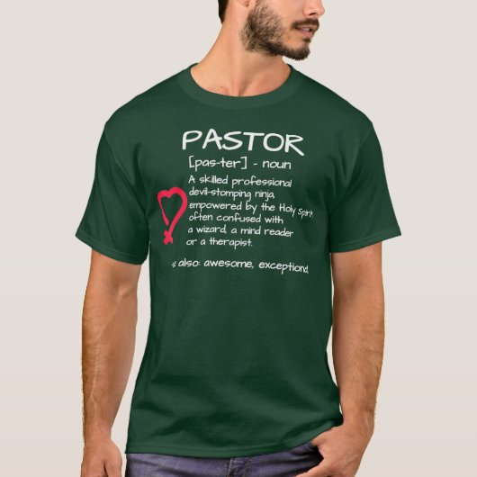 Funny Pastor Definition Religieuze Gift T-shirt (Voorkant)