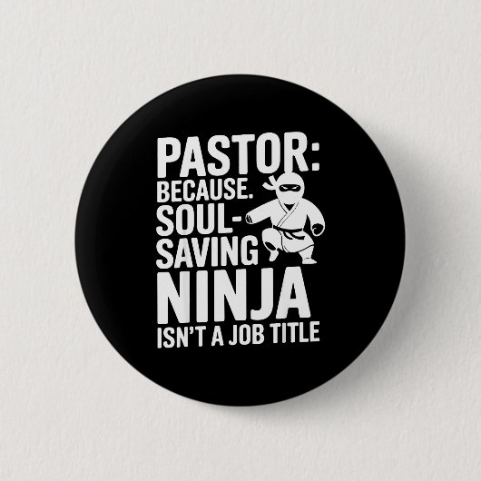 Funny Pastor Humor Christian Faith Leadership Joke Ronde Button 5,7 Cm (Voorkant)