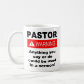 Funny Pastor Warning Christelijk Koffiemok (Links)