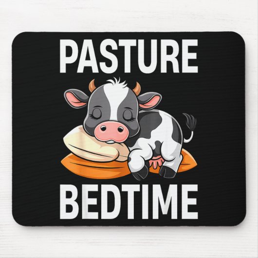 Funny Pasture Bedtime Cute Cow Pajamas Pj Sleep Muismat (Voorkant)