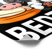 Funny Pasture Bedtime Cute Cow Pajamas Pj Sleep Poster (Hoek)