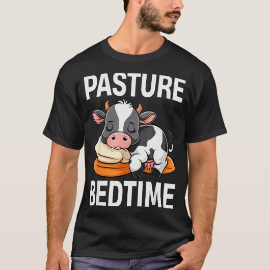 Funny Pasture Bedtime Cute Cow Pajamas Pj Sleep  T-shirt (Voorkant)