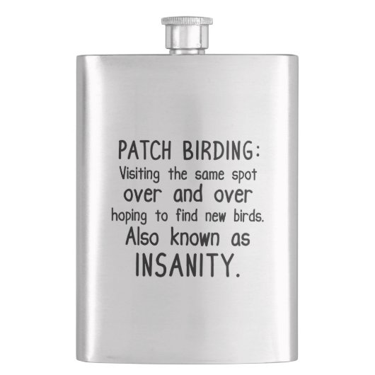 Funny Patch Birding is ongezond Heupfles (Voorkant)