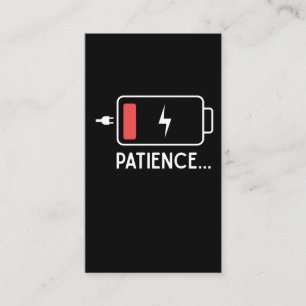 Funny Patience Mam and Dad Low Battery New Baby Visitekaartje