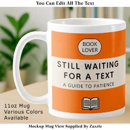 Funny Patience Title Retro Paperback Cover Orange Koffiemok