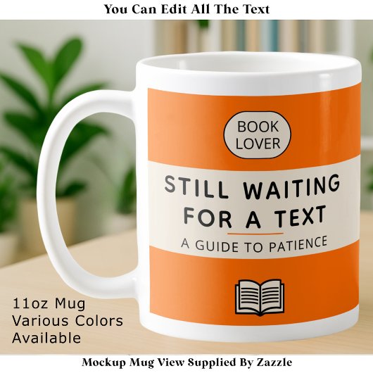 Funny Patience Title Retro Paperback Cover Orange Koffiemok