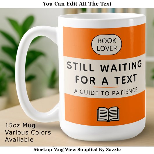 Funny Patience Title Retro Paperback Cover Orange Koffiemok