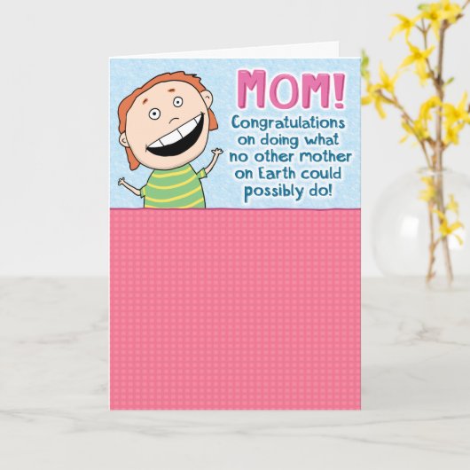 Funny Patient Mam Moederdag Card Kaart (Gele Bloem)