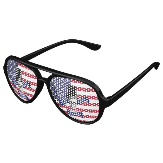 Funny patriotic American flag Aviator Zonnebril (Gekanteld)