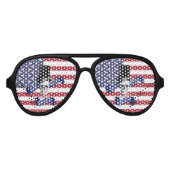 Funny patriotic American flag Aviator Zonnebril (Voorkant)