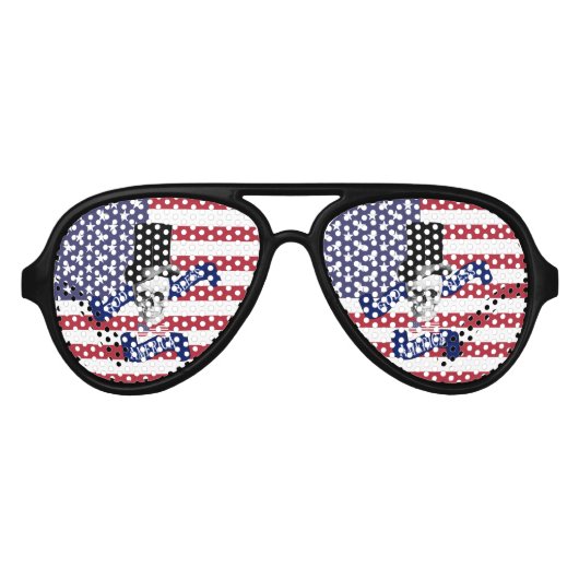 Funny patriotic American flag Aviator Zonnebril (Voorkant)