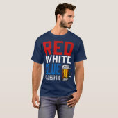 Funny Patriotic Beer Red White Blue Cold Beer T-shirt (Voorkant volledig)