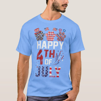 Funny Patriotic Cat Happy 4 juli Onafhankelijkheid T-shirt