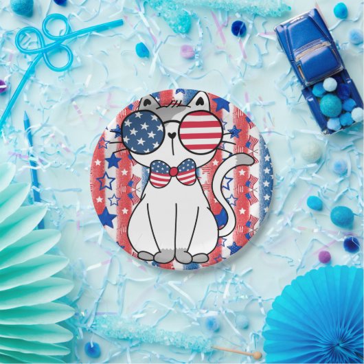 Funny Patriotic Cat Paper Bord (Feest)
