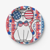 Funny Patriotic Cat Paper Bord (Voorkant)