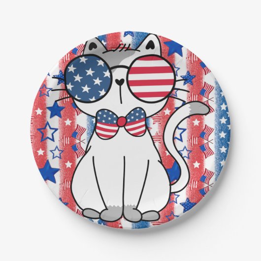Funny Patriotic Cat Paper Bord (Voorkant)