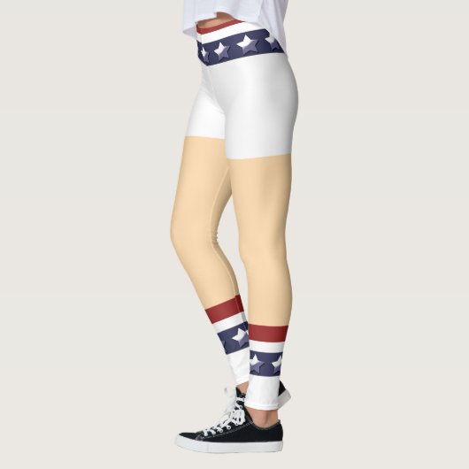 Funny Patriotic cheerleader legs strips Leggings (Links)