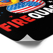 Funny Patriotic Duck Firequacker Pun Independence  Poster (Hoek)