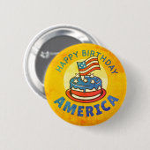 Funny Patriotic Greeting USA Land Ronde Button 5,7 Cm (Voorkant /achterkant)